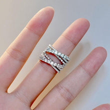 Load image into Gallery viewer, Fashion Women Zirconia Cross Rings Trendy Silver Color Finger Jewelry hr07 - www.eufashionbags.com