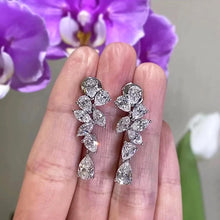 画像をギャラリービューアに読み込む, Sparkling CZ Dangle Earrings for Women Chic Ear Hanging Accessories Party Jewelry