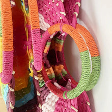 Load image into Gallery viewer, Straw Bag Women Hand-Woven Handbags Moon Shape Rattan Tote Bag Top-handle Bag Casual Beach Shoulder Crossbody Bag