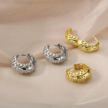 Load image into Gallery viewer, Hollow-out Cubic Zirconia Hoop Earrings for Women Statement Circle Accessories