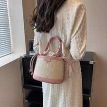 Load image into Gallery viewer, Small Straw Bucket Bags for Women New Crossbody Bags Travel Beach Purses z82