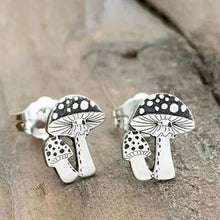 Load image into Gallery viewer, Vintage Mushroom Shaped Stud Earrings for Women Antique Silver Color Ear Accessories t17 - www.eufashionbags.com