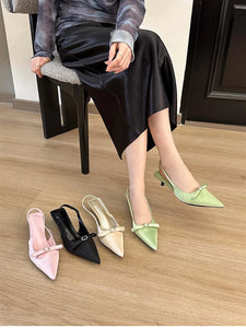 Fashion Summer Women Sandals Shallow Slip On High Heel Singbacks Mules Shoes x353