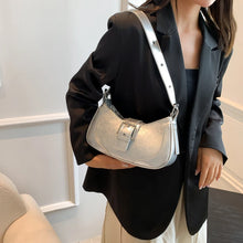 画像をギャラリービューアに読み込む, Small Silver Leather Shoulder Bag for Women Fashion Designer Crossbody Bags