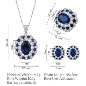 Macrame High Carbon Diamond Stone Pendant Necklace Earrings Adjustable Ring Jewelry Set x08