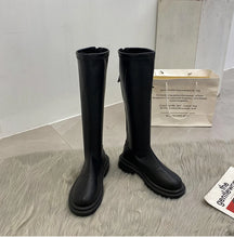 Laden Sie das Bild in den Galerie-Viewer, Fashion Soft Leather Knee High Boots Women Square Heel Girl&#39;s Boots Shoes h08