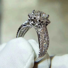 Cargar imagen en el visor de la galería, Aesthetic Flower Cubic Zirconia Rings for Women Engagement Wedding Band Accessories n203