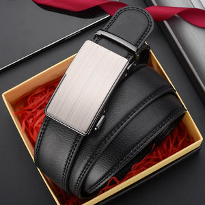 Luxury Man Leather Belt Metal Automatic Buckle Brand High Quality Belts for Men