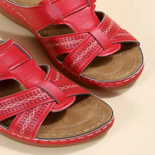 Carica l&#39;immagine nel visualizzatore di Gallery, Summer Women Wedge Sandals Premium Orthopedic Open Toe Sandals Vintage Anti-Slip Pu Leather Casual Female Platform Shoes