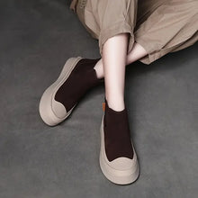 Laden Sie das Bild in den Galerie-Viewer, Handmade Genuine Leather Women&#39;s Boots Round Toe Ankle Boots q136