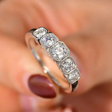 画像をギャラリービューアに読み込む, Modern Fashion Women Rings with Round Cubic Zirconia Silver Color Wedding Rings Geometric Shaped Trendy Jewelry