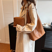 Carica l&#39;immagine nel visualizzatore di Gallery, 2 Pcs/set Fashion Leather Tote Bag for Women Tendy Large Shoulder Bag n328