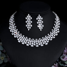 Charger l&#39;image dans la galerie, White Cubic Zirconia Chunky Party Wedding Necklace Jewelry Sets Costume Accessories cw06 - www.eufashionbags.com