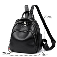 Cargar imagen en el visor de la galería, High Quality Genuine Leather Women Backpack Travel knapsack Shoulder School Bag a18