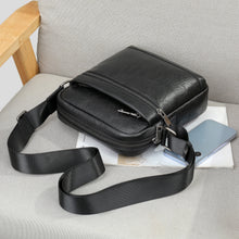 Cargar imagen en el visor de la galería, Men&#39;s Leather Shoulder Bag Husband Gift Fashion Black Designer Crossbody Bags Purse Messenger Bag