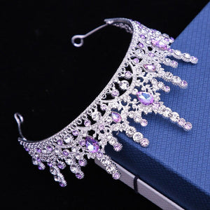 Purple Crystal Wedding Hair Accessories Luxury Women Tiaras Crowns bc18 - www.eufashionbags.com