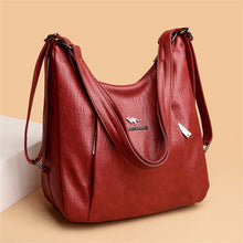 Carica l&#39;immagine nel visualizzatore di Gallery, Multifunction Retro Shoulder Crossbody Bags for Women Designer Purses Leather Large Tote Handbags