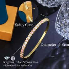 Load image into Gallery viewer, Classic Bling Round Bangle Cubic Zirconia Pave Tennis Bangle for Women b68