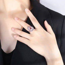 Cargar imagen en el visor de la galería, Luxury 925 Sterling Silver Emerald Rings for Women Shinning Full Cubic Zirconia Wedding Ring x70
