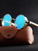 画像をギャラリービューアに読み込む, Men Women Fashion Round Glasses Metal Steampunk Sunglasses - www.eufashionbags.com