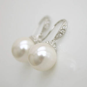 Trendy Women Imitation Pearl Dangle Earrings Silver Color Ear Accessories Wedding Jewelry