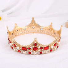 Load image into Gallery viewer, Gold Color Royal Queen King Crystal Tiaras and Crowns Prom Bridal Diadem Wedding Crown Girls Hair Jewelry Accessories