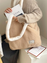 画像をギャラリービューアに読み込む, Cashmere Fleece Handbag Women&#39;s Plush Shoulder Bags Two Side Available Designer Tote Bags Girls Ladies Shopper Bag Bookbag Purse