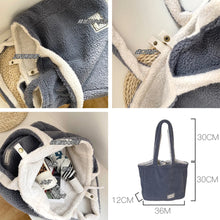 Carica l&#39;immagine nel visualizzatore di Gallery, Cashmere Fleece Handbag Women&#39;s Plush Shoulder Bags Two Side Available Designer Tote Bags Girls Ladies Shopper Bag Bookbag Purse