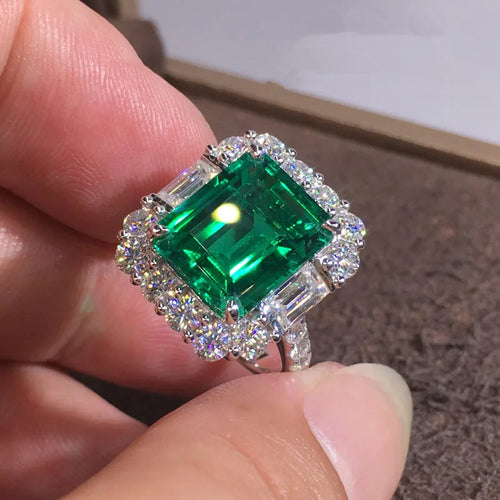 Big Green Cubic Zirconia Women Rings for Wedding Engagement Finger Accessories