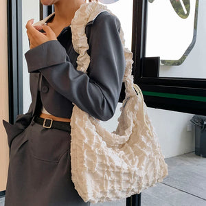 Fashion Women's Shoulder Bag Pleated Messenger Bag Crossbody Purse q33