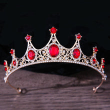Charger l&#39;image dans la galerie, Gold Color Red Crystal Tiaras And Crowns Rhinestone Bridal Diadem Crown Tiara For Women bc115 - www.eufashionbags.com