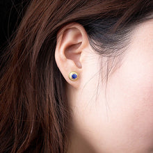 Carica l&#39;immagine nel visualizzatore di Gallery, Temperament Blue Cubic Zirconia Gold Color Stud Earrings for Women Dainty Piercing Accessories
