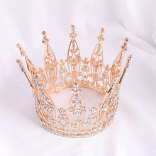 Laden Sie das Bild in den Galerie-Viewer, Baroque Vintage Crown Royal Queen Tiaras and Crowns for Wedding Tiaras Hiar Jewelry Bridal Headdress Prom Head Ornaments