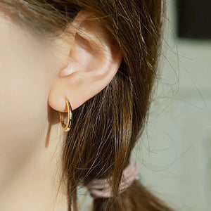 Minimalist Oval Hoop Earrings for Women Low-key Ear Piercing Accessories Daily Wear Jewelry