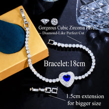 Cargar imagen en el visor de la galería, Round Bling Cubic Zircon Love Heart Shape Charm Bracelets for Women b63