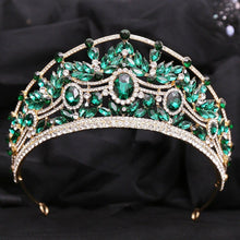 Charger l&#39;image dans la galerie, Luxury Rhinestone Royal Queen Leaf Crowns Tiara Crystal Wedding Hair Accessories bc17 - www.eufashionbags.com