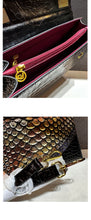 Load image into Gallery viewer, Designer Сумка Black Gold 2023 New Scaly Crocodile Print Handbag Shoulder Bags for Women