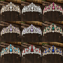 Laden Sie das Bild in den Galerie-Viewer, Luxury Princess Wedding Crown Bride Flower Tiaras Headband for Wedding Party Birthday Headwear Bridal Crown Hair Jewelry
