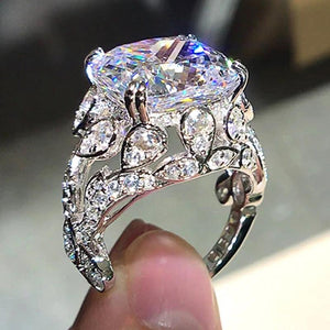 Luxury Square CZ Rings for Women Wedding Jewelry Gift hr63 - www.eufashionbags.com