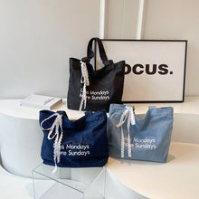 画像をギャラリービューアに読み込む, Letter Design Big Denim Shopper Shopping Bags for Women 2024 Fashion Travel Shoulder Bag Casual Tote Bag