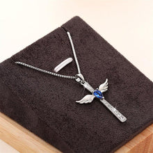 Load image into Gallery viewer, Women Wing Cross Pendant Necklace Paved Cubic Zirconia Wedding Jewelry t06 - www.eufashionbags.com