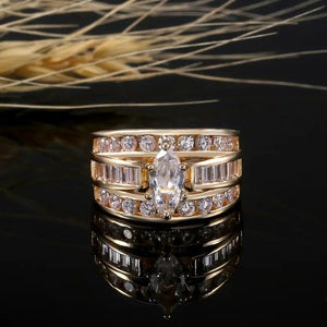 Luxury Marquise Cut Ring Women Anniversary Party Jewelry Gift hr39 - www.eufashionbags.com