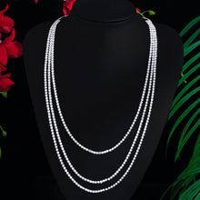 Load image into Gallery viewer, Sparkling Multi Layered Round Cubic Zirconia Long Tennis Necklace for Women cn25 - www.eufashionbags.com
