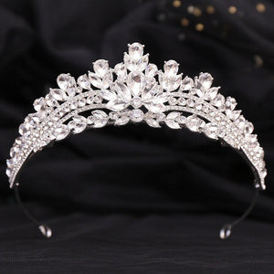Fashion Silver Crystal Flowers Bridal Tiaras Diadem Queen For Wedding Headpiece bc130 - www.eufashionbags.com