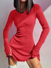 Cargar imagen en el visor de la galería, 2024 Spring Sexy Tunics High Waist Bandage A-line Short Dresses for Women Streetwear Fashion Long Sleeve Lace-up Black Dress