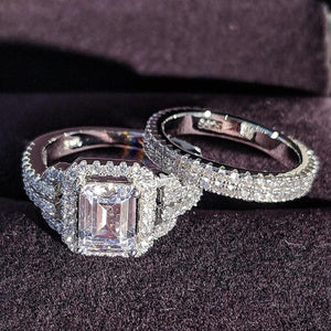 Luxury Silver Color Luxury Wedding Rings Set for Women mr01 - www.eufashionbags.com