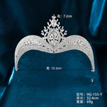 Laden Sie das Bild in den Galerie-Viewer, Luxury Princess Tiaras Women Silver Color White Crystal Bridal Wedding Crown Headbands Hair Accessories