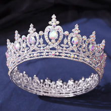 Carica l&#39;immagine nel visualizzatore di Gallery, Gorgeous Crystal Diadem Bridal Tiaras Royal Queen King Wedding Crown Headdress Bride AB Circle Party Hair Jewelry