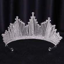 Cargar imagen en el visor de la galería, Luxury Diverse Silver Color Crystal Crowns Bride tiara Fashion Queen For Crown Headpiece Wedding Hair Jewelry Accessories