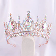 Cargar imagen en el visor de la galería, Baroque Luxury Queen&#39;s Dangle Earrings Crown Sets Rhinestone Crystal Bridal Tiaras Birthday Party Headwear Gifts